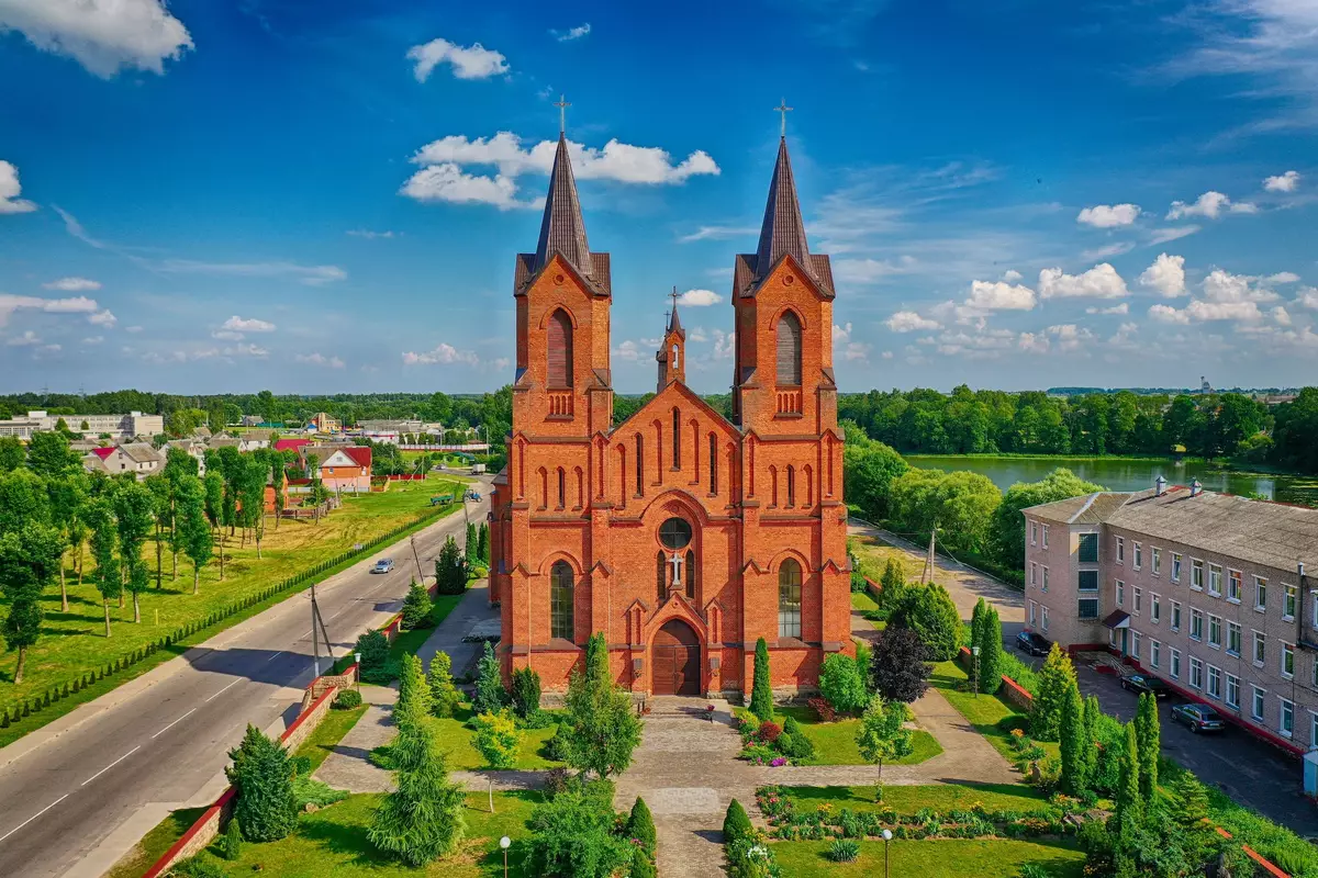 Catholics church in small Belarus city Miory