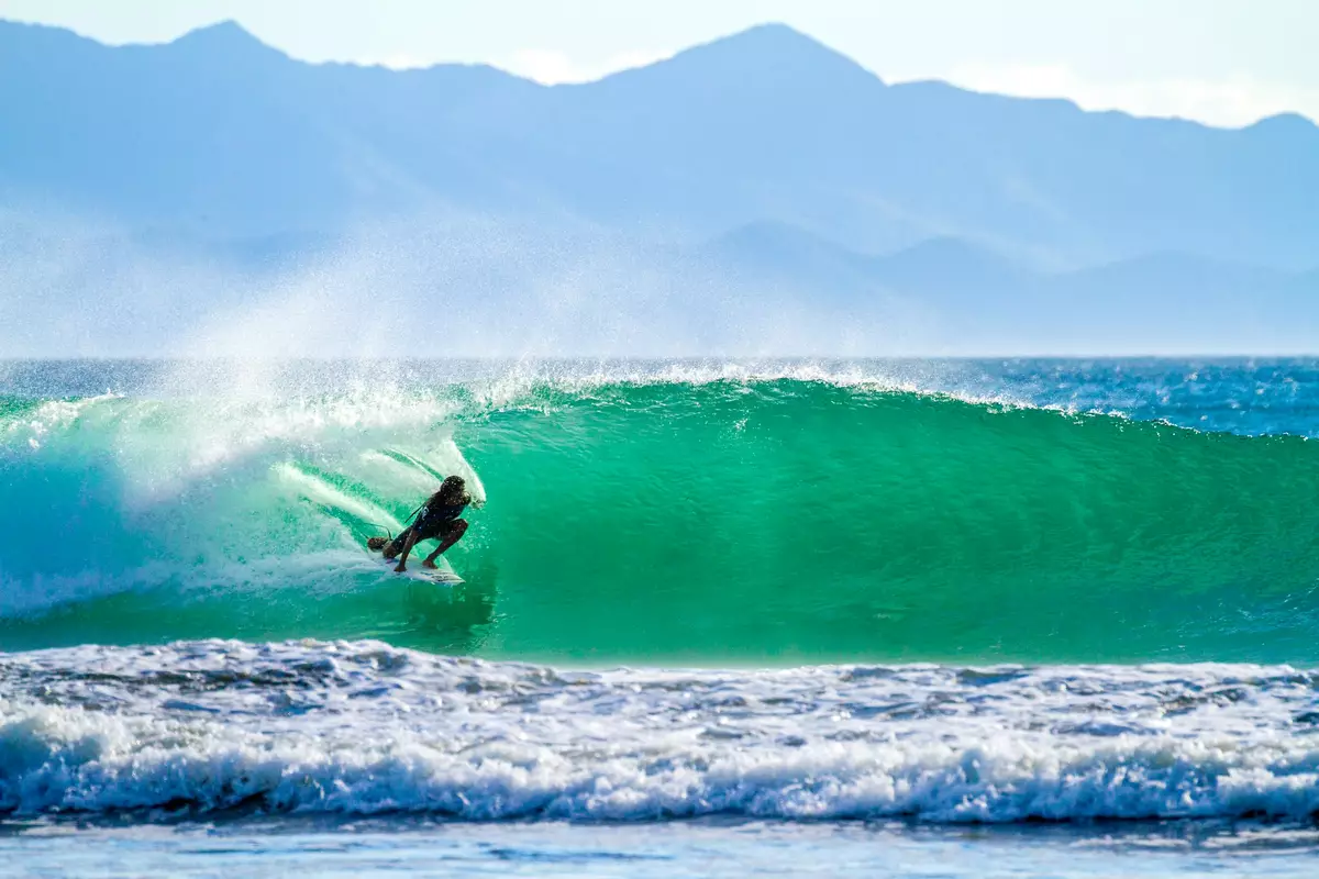 Local surfer in a secret spot in Nicaragua
