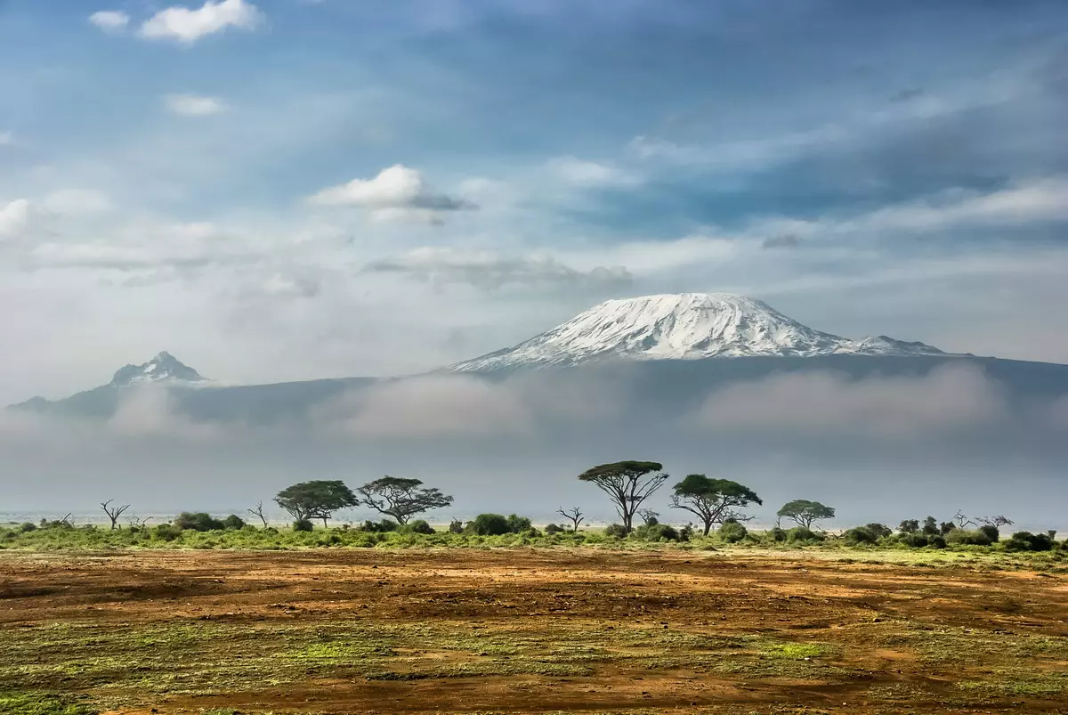 iew of Kilimanjaro from Amboseli National Park, Kenya.